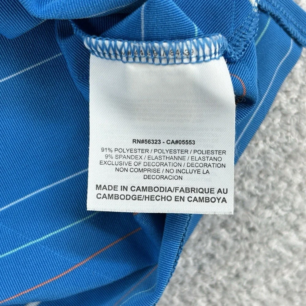 Nike Polo Shirt Mens XL Blue Striped Dr-Fit Golf Performance Stretch Preppy‎